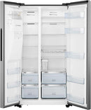 Hisense 696L Side-by-Side Refrigerator with Ice & Water Dispenser - Model RS696N4IBGU in Silver