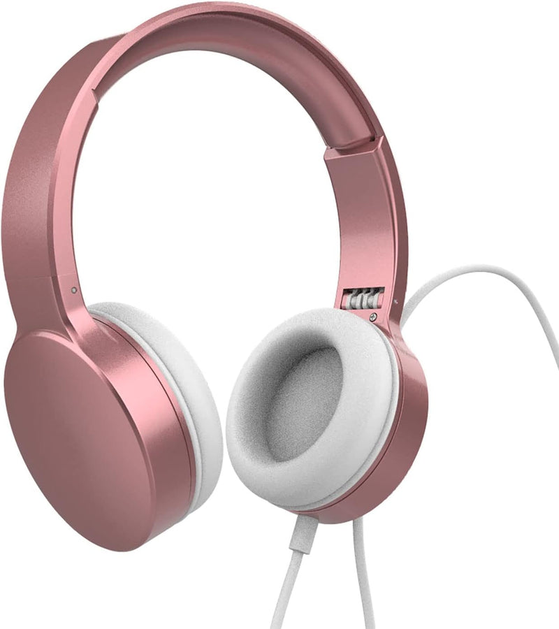 Laser Wired Over Ear Stereo Headphones Rose Gold