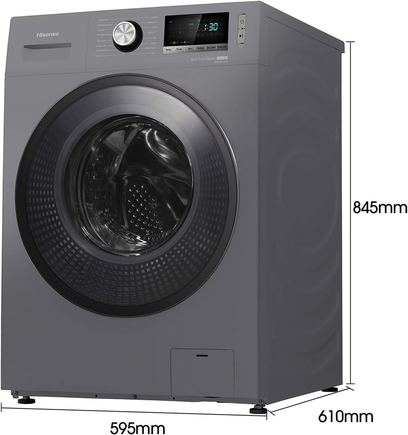 Hisense 8 Kg Washer & 5 Kg Dryer 1400 RPM Silver Model WDBL8014VT