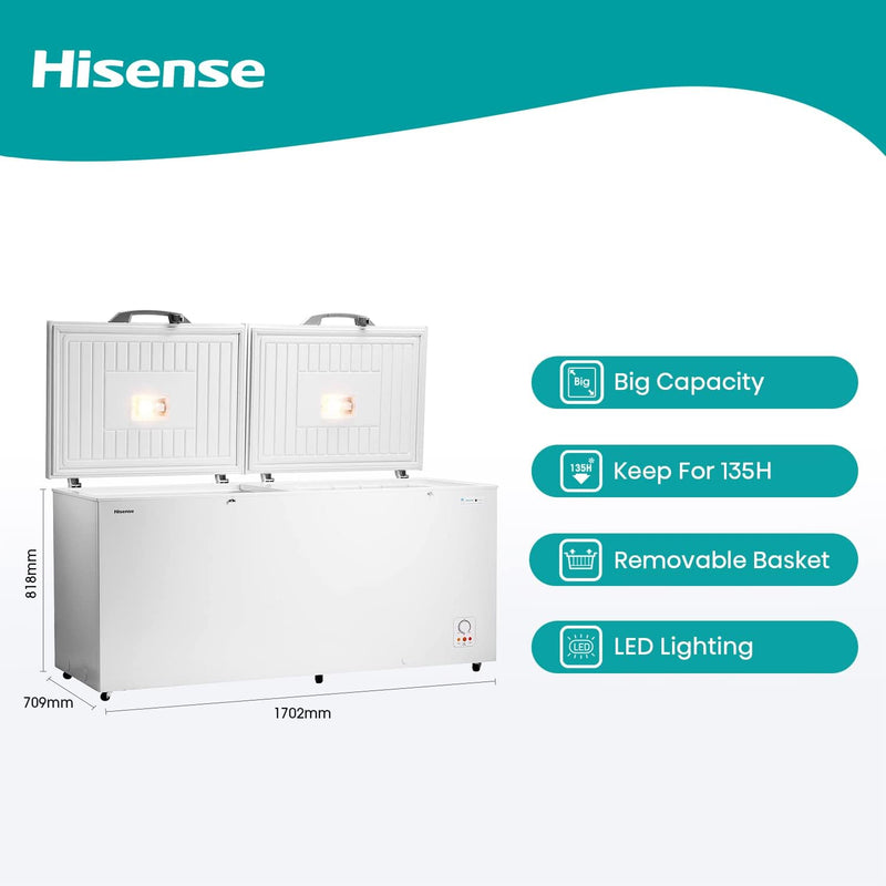 Hisense 660 Liter Chest Freezer Double Door White Model FC-66DD4SA