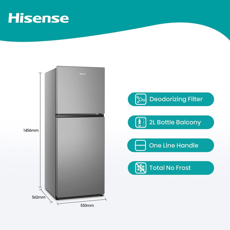 Hisense  264L Top Mount Double Door Refrigerator (RT264N4DGN)