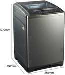 Hisense 8 Kg Top Loading Washing Machine Free Standing Silver Model WTJD802T