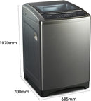 Hisense 16 Kg Top Loading Washing Machine Free Standing Silver Model WTQ1602T