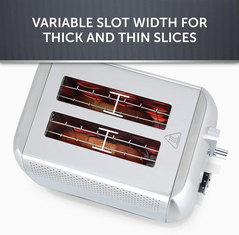 Breville Edge Deep Chassis 2-Slice Toaster | Toasts All the Way to the Top | Brushed Stainless Steel [VTT981]