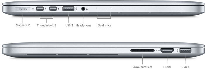 Apple MacBook Pro A1502 - 13" - 2014 - Silver - Intel Core i5 - 8 GB RAM - 256 GB SSD - English Keyboard