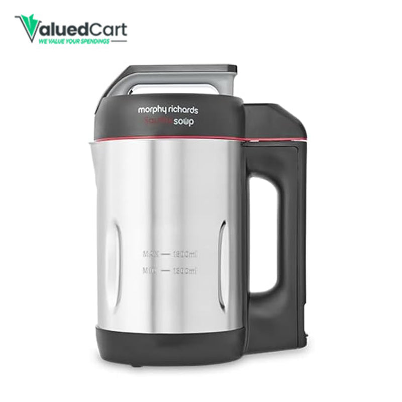 Morphy Richards 1.6L Sauté & Soup Maker, 4 Settings, Pause Function, LED Control Panel, Non-Stick Coated Jug, Detachable Power Cord, Stainless Steel, 501011