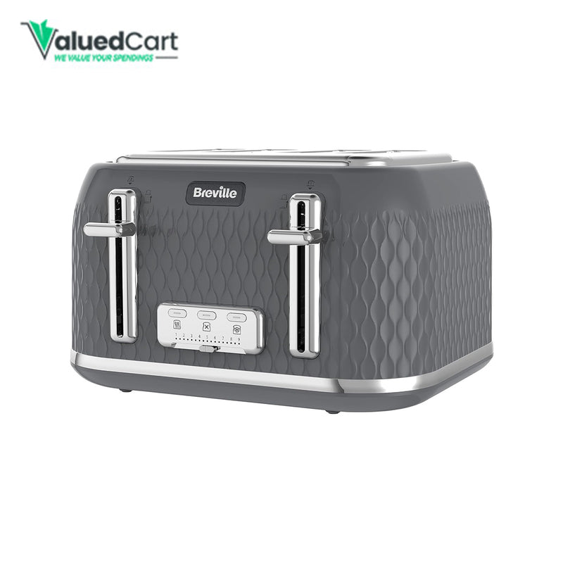 Breville Curve 4-Slice Toaster with High Lift and Wide Slots | Grey & Chrome [VTR013]