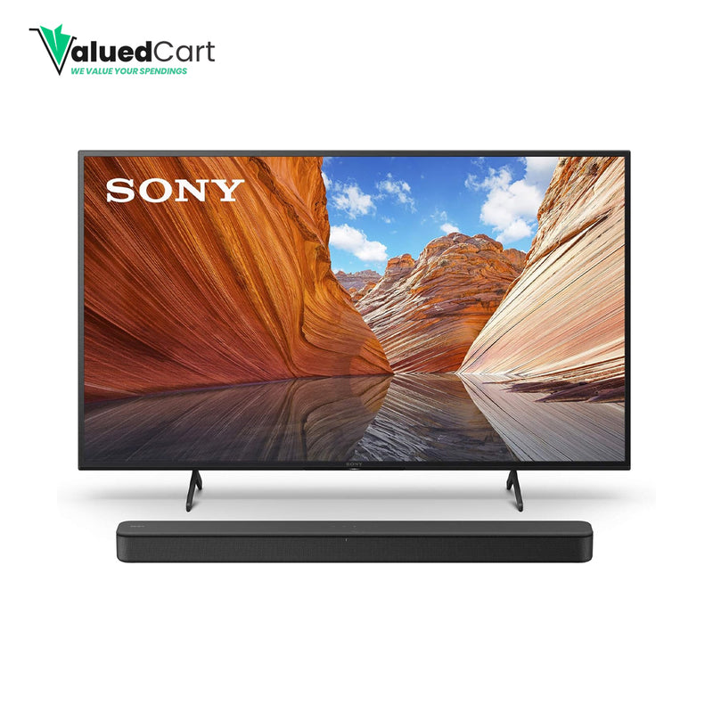 Sony X80J 43 Inch TV: 4K Ultra HD LED Smart Google TV with Dolby Vision HDR KD43X80J- 2021 Model & S100F 2.0ch Soundbar with Bass Reflex Speaker, Integrated Tweeter and Bluetooth