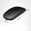 Wireless Mouse, Matte Black, Slim Rechargeable Wireless Silent Mouse, 2.4G Portable USB Optical Wireless Computer Mouse with USB Receiver (Black) (Black)