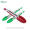 Velvet Silicon Stainless Steel Tongs Set of Two green And Red